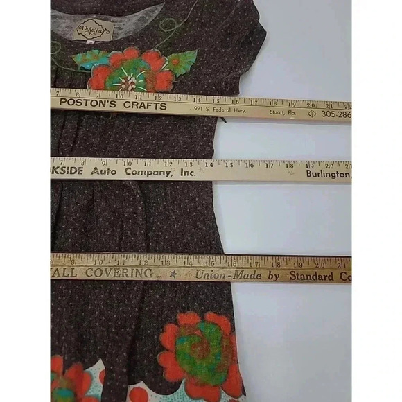 DeJaVu Dress Women's Small Boho Embroidered Accents Knee Length - Picture 3 of 7